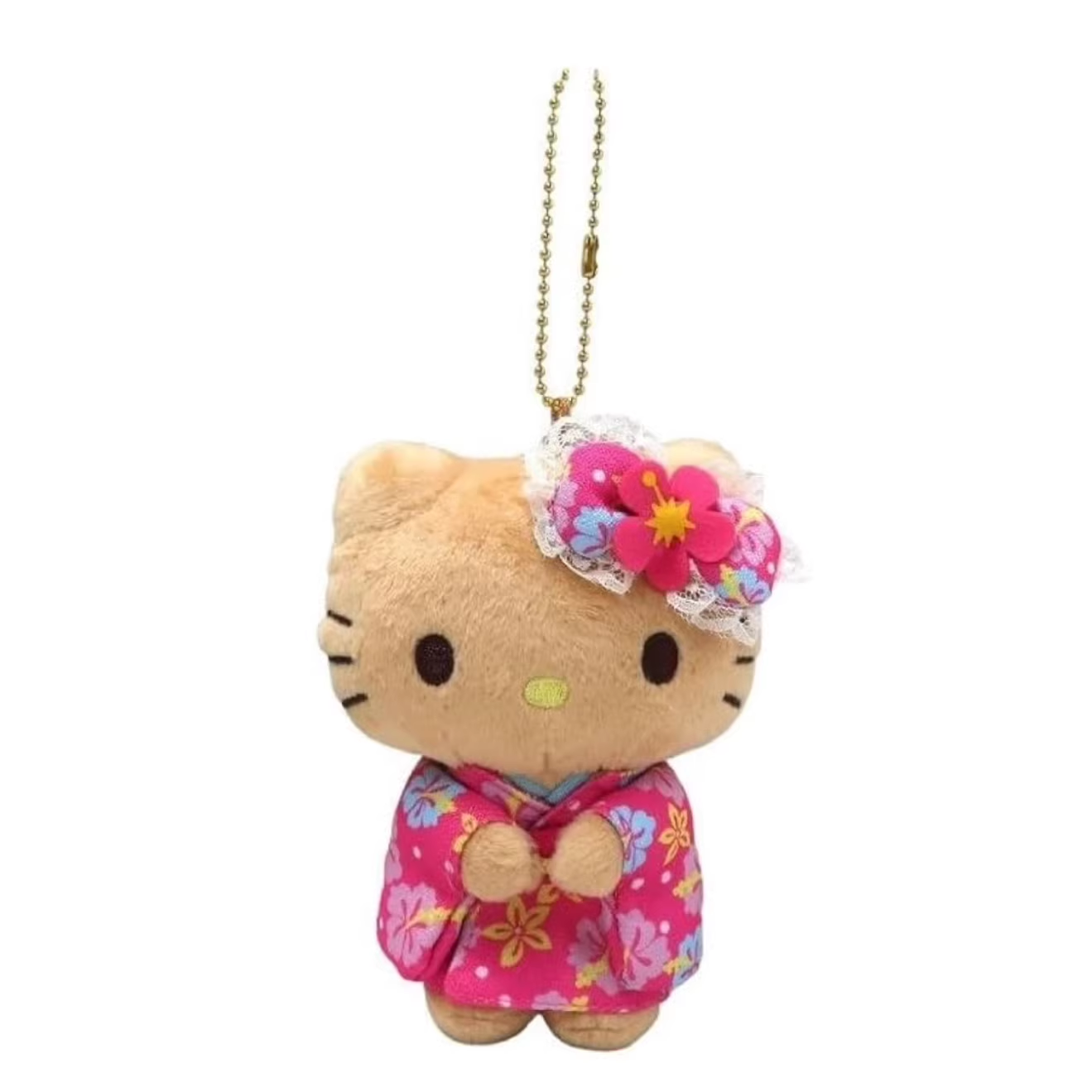 sanrio sakura kimono plush keychain hello kitty (tanned version)