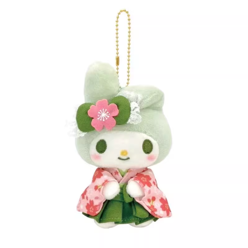 sanrio sakura kimono plush keychain hello kitty (tanned version)